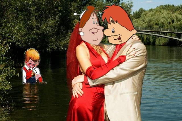 Романтический фон на свадебном фото