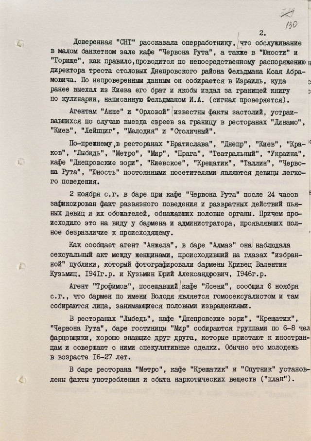 Докладная записка 1979 года о ночной жизни города Киева
