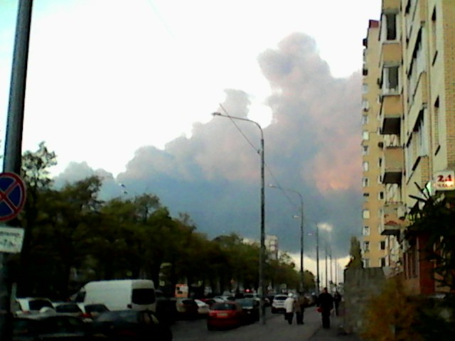 Питер. Пожар в районе Парнаса