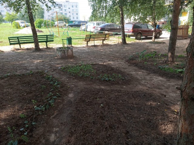 Клумба во дворе