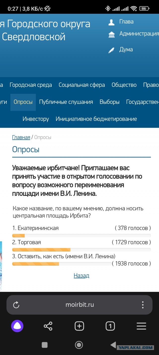 Площадь Ленина решили переименовать в свердловском городе