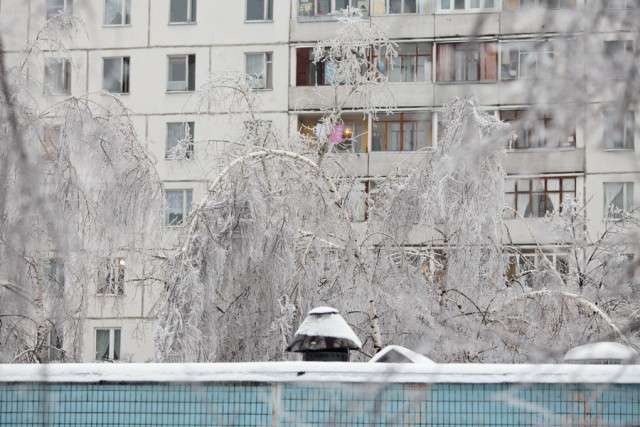 Лед на улицах Москвы