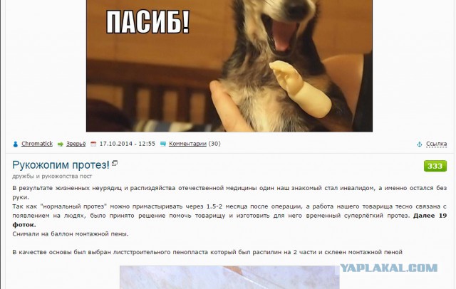Рукожопим протез!