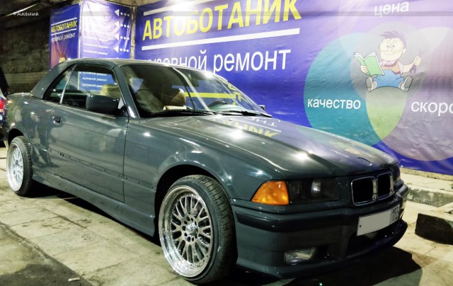 Cвежий весенний цвет на старый кабриолет