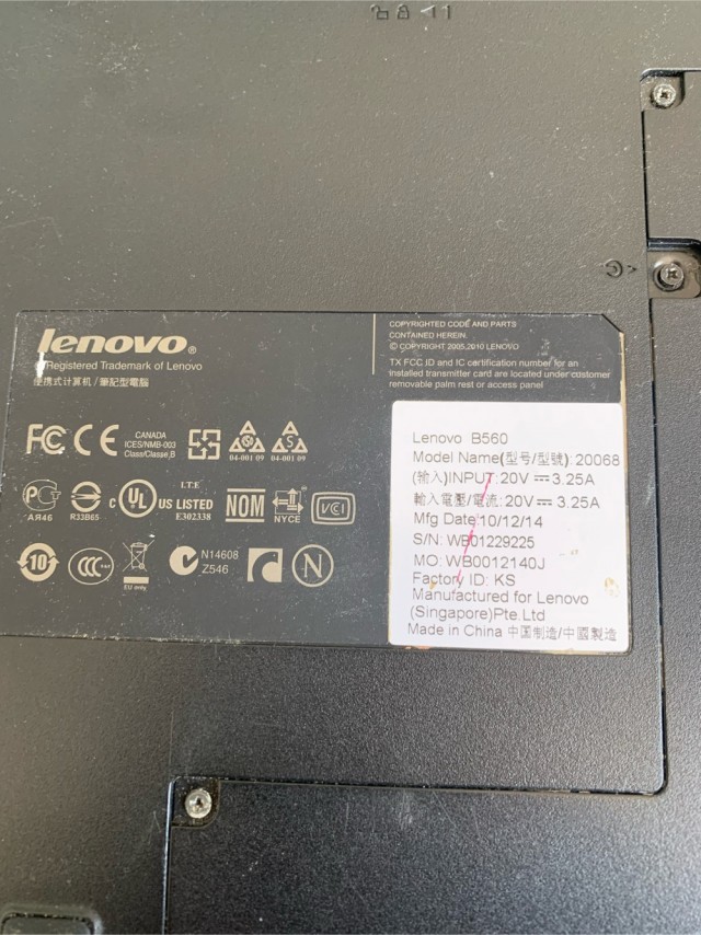 Ноут Lenovo B560