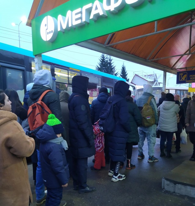 «Это птица? Это самолет?» Это тень от огромной очереди в Мурино...?