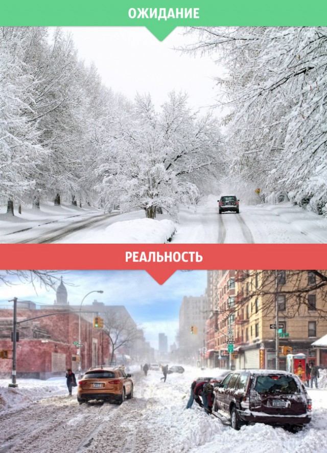 Зимние ожидание и реальность