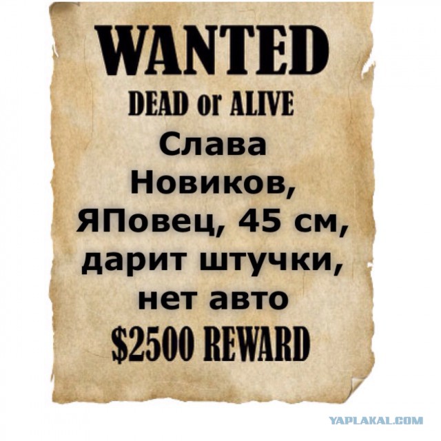 У меня грустные новости для соЯПовца. Слава Новиков тут есть?