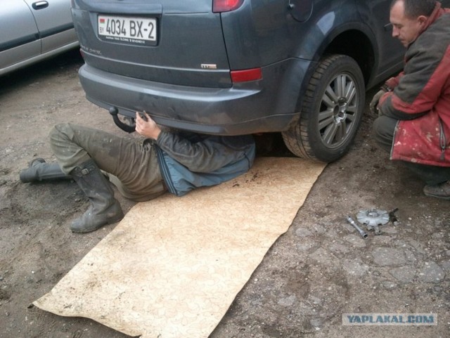 Котенок - автомеханик