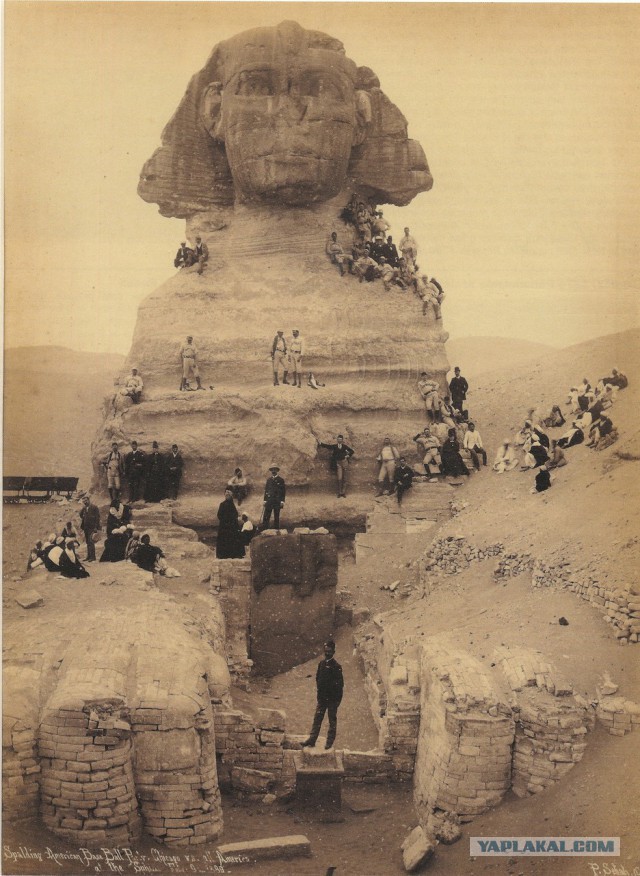 Египетский морок. Строительство колоссов, Сфинкса, пирамид на заре эры фотографий в 19 веке.