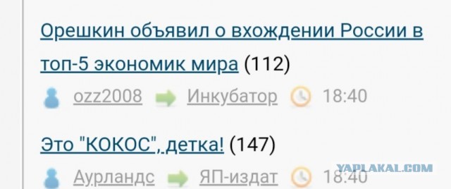 Орешкин объявил о вхождении России в топ-5 экономик мира