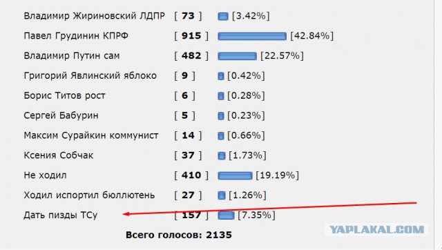 опрос. как Вы проголосовали на выборах ?