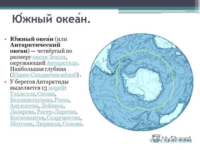 Географическое расположение южного океана