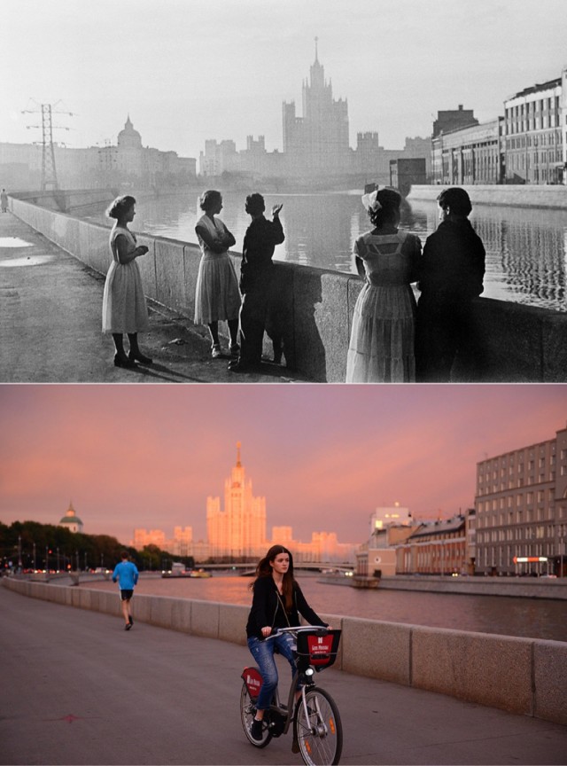 Москва тогда и сейчас. 10 фотографий показывающих как изменилась столица за последние десятилетия.