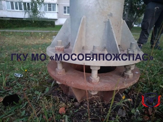 Спасатели вытащили котенка из опорной трубы уличного освещения