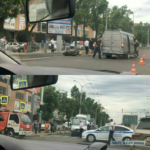 ДТП с мотоциклом в Краснодаре.