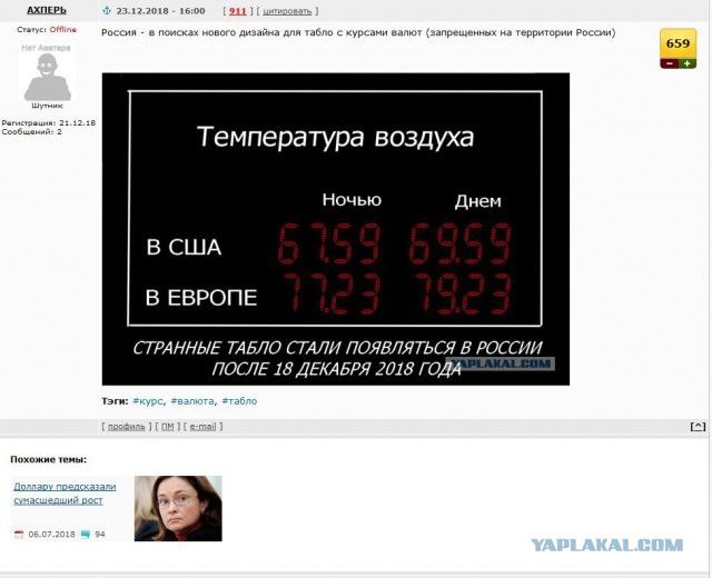 Запрету на табло с курсами валют посвящается
