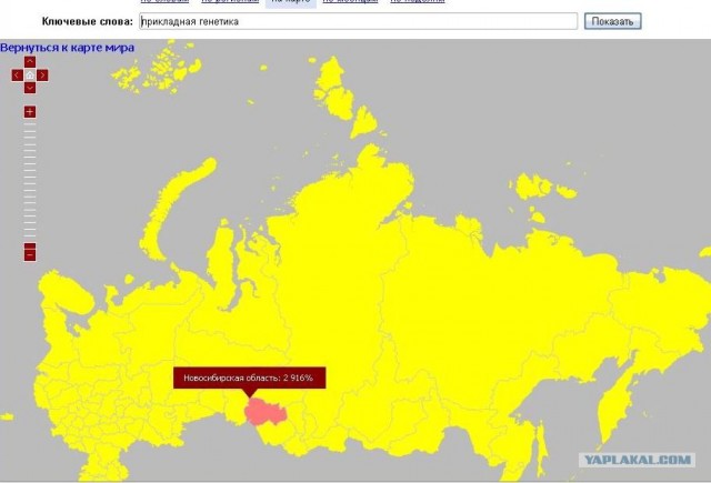 Яндекс: Популярность слова на карте