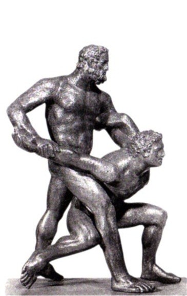 Античная статуэтка - борцы панкратиона.  Загадки истории с Лысым Камрадом