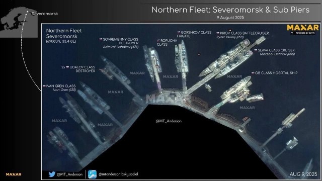 Свежие спутниковые снимки Северного флота ВМФ РФ