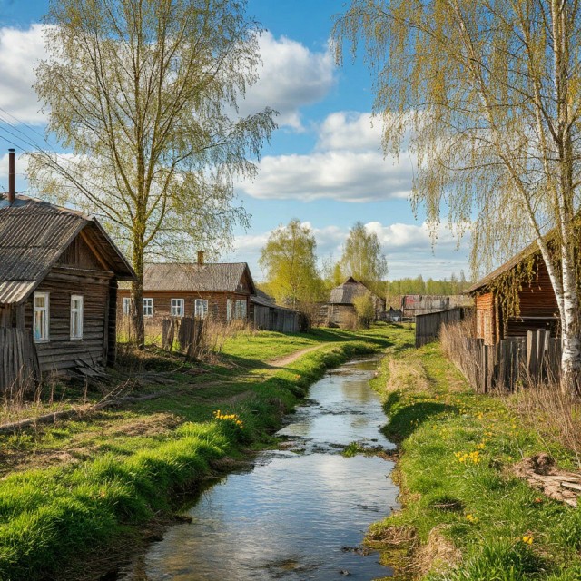Начало весны в деревне
