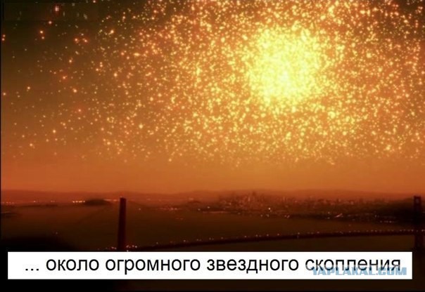 Как бы выглядело ночное небо, если бы Земля находилась...