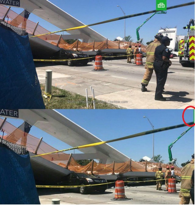 В Майами обрушился пешеходный мост