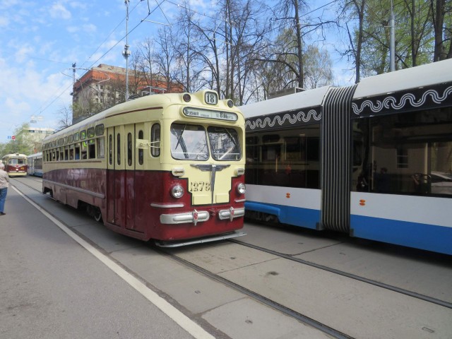 Парад трамваев в Москве вчера