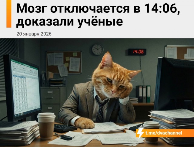 Учёные-таймологи выяснили, что мозг отключается в 14:06