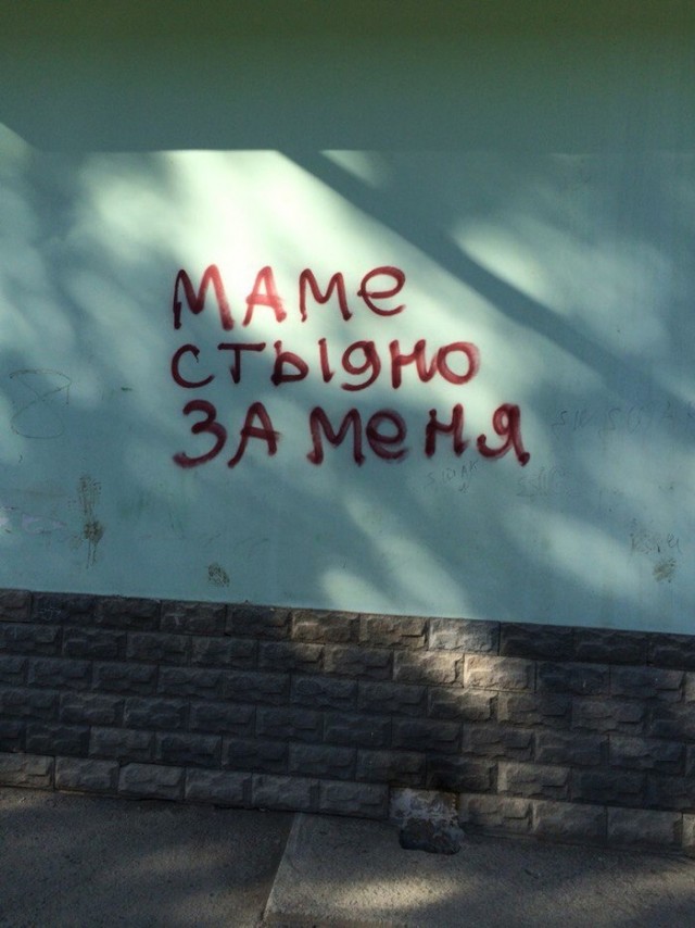 На заборе