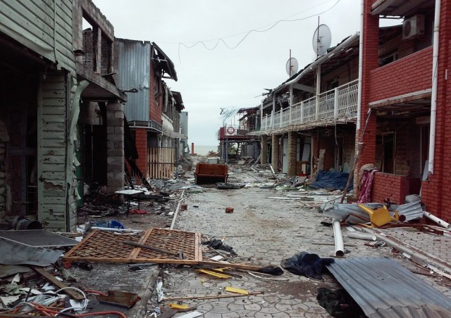 Село Широкино после боев.