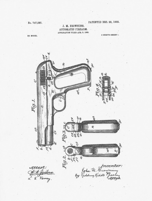 Пистолет Colt Model 1903 Pocket Hammerless - шедевр оружейной эстетики.