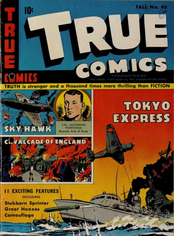 Уникальный американский комикс 1945 года о советском лётчике Покрышкине с переводом.