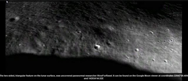 Обнаружен треугольный объект на Луне