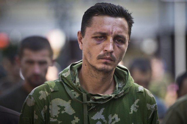Марш пленных в Донецке 24.08.2014