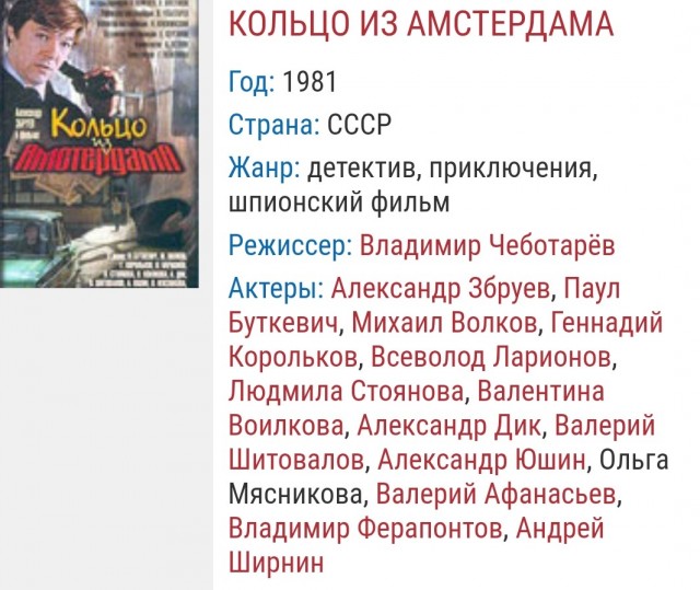 Советские фильмы 1981года.