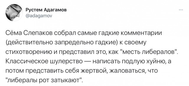 Что пишут Слепакову в личке