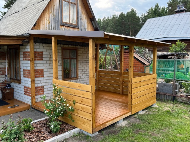 Навес для авто из бруса своими руками