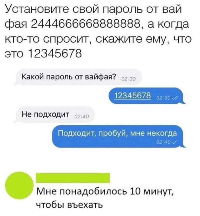 Пароль от WiFi