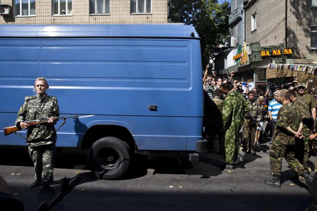 Марш пленных в Донецке 24.08.2014