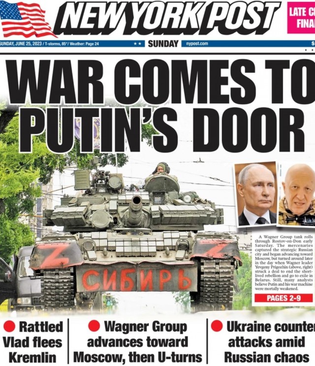 Первые полосы газет по всему миру о прошедших выходных в России