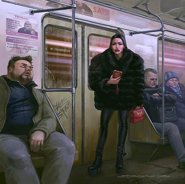 Ирония современности (художник Михаил Вачаев)