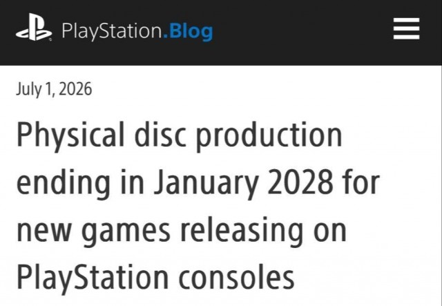 Sony полностью откажется от дисков с 2028 года