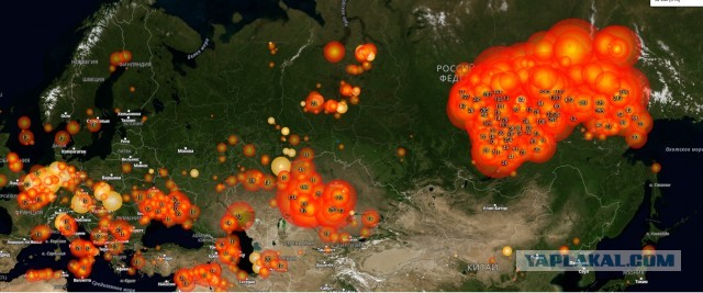 Поселок Ванавара в дыму