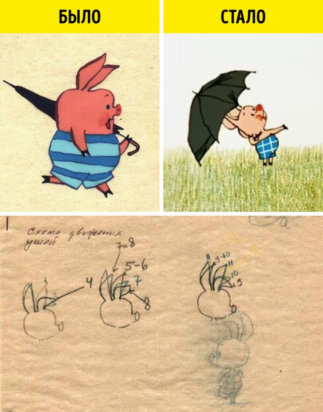 Какими были ранние эскизы  наших любимых мультфильмов