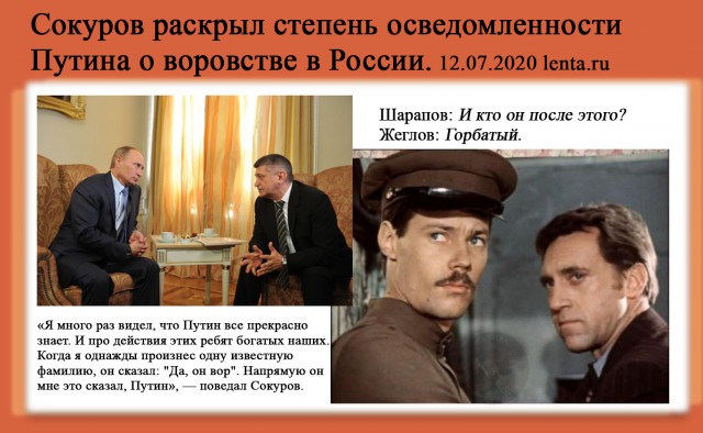 Сокуров раскрыл степень осведомленности Путина о воровстве в России