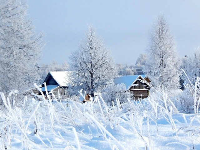 Тишина и холод в деревне