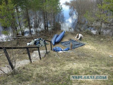 Матрасный сплав по  р.Керженец в половодье.