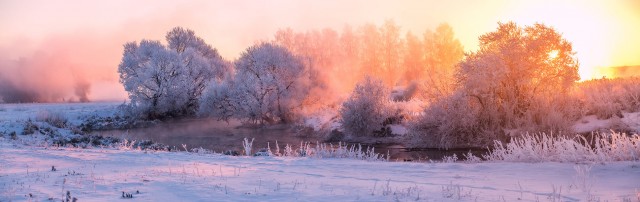 Снег и мороз в деревне