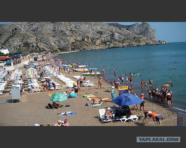 Судак (Крым). Оценка числа туристов на пляже